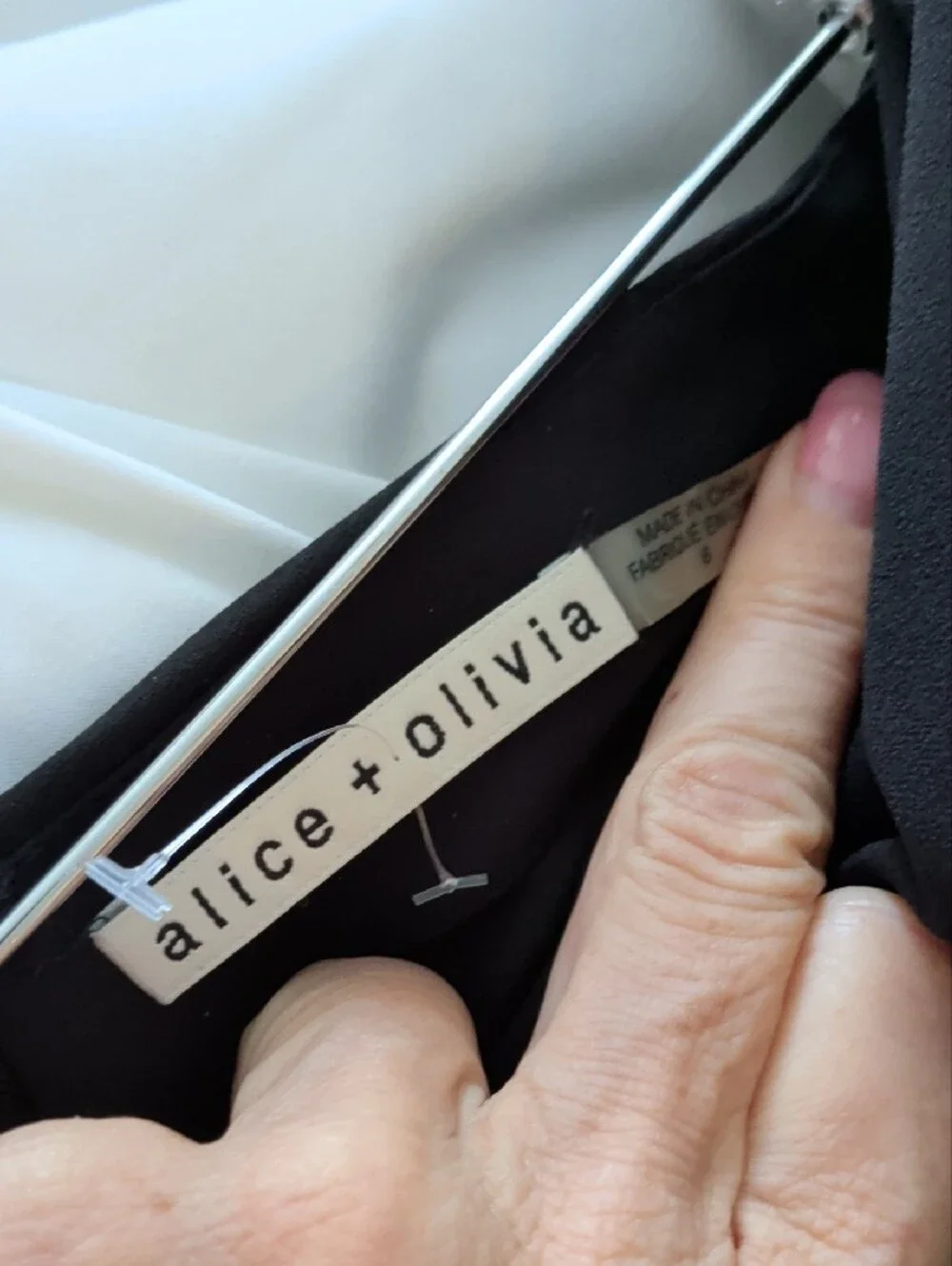 Alice + Olivia Black Wide-Leg Draped Split Leg Trousers
